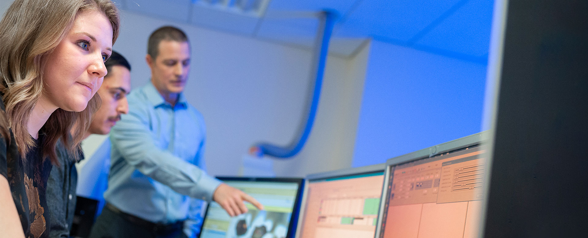 University students in computer lab