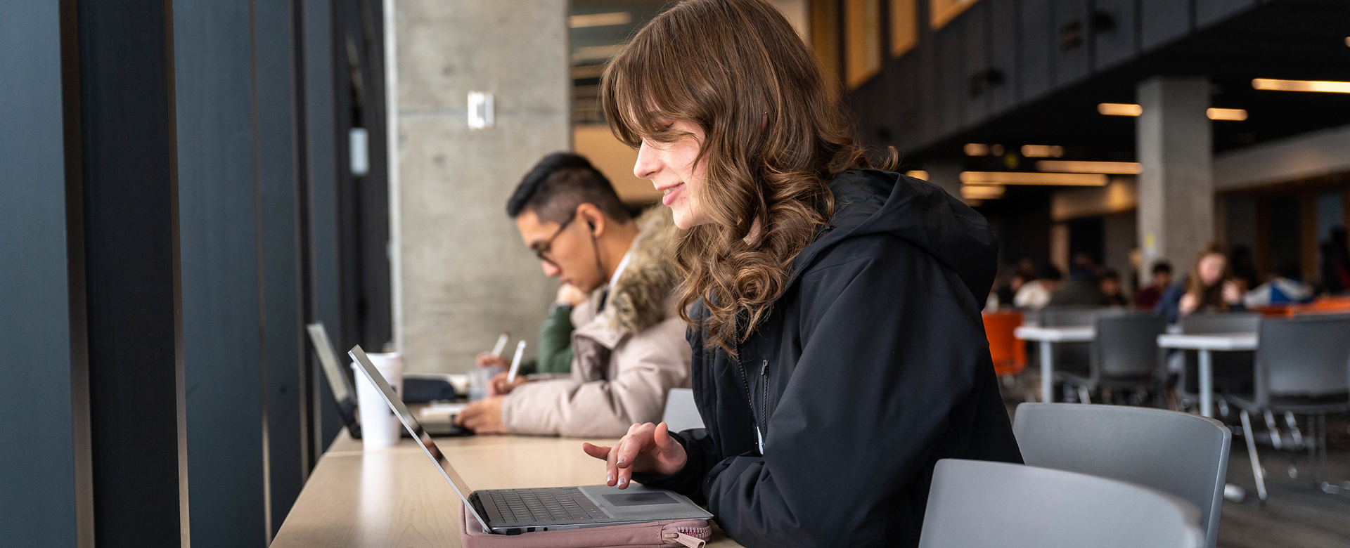 Students studying in Nechako Building at UBC Okanagan